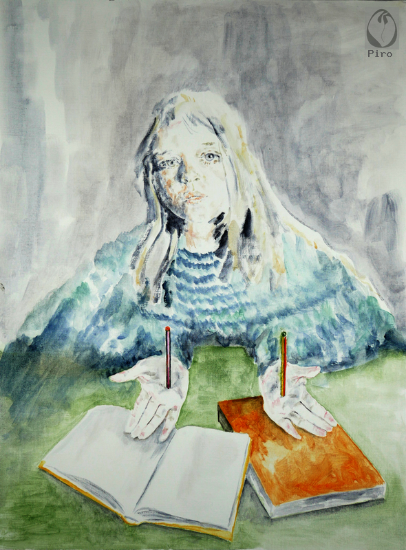 oil on paper - olio su carta di Piro